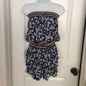 Floral tube romper